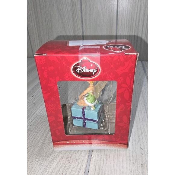Hallmark Disney Tinkerbell Christmas Ornament NIB Glitter Blue Present Holiday - Picture 4 of 5